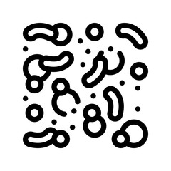 Poster - Chemical Microscope Microorganisms Vector Icon Thin Line. Medicine Microorganism Bugs Bacterium Element Linear Pictogram. Chemical Microbe Type Infection Contour Monochrome Illustration