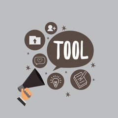 Poster - Text sign showing Tool. Conceptual photo A thing used in an occupation Device that carries out function.