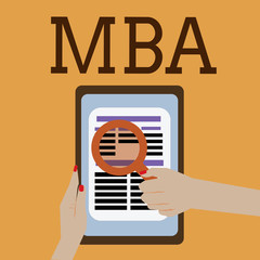 Wall Mural - Word writing text Mba. Business concept for Advanced degree in business fields such as administration and marketing.