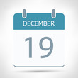 © pomogayev - December 19 - Calendar Icon - Calendar flat design template