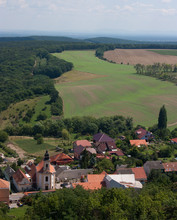 Klentnice village and fields in the background in Palava in the Czech Republic