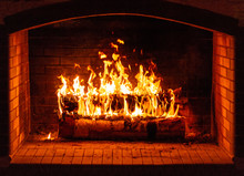 Fire In A Fireplace