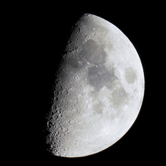 Wall Mural - first quarter moon seen with telescope