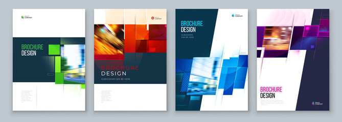Wall Mural - set of brochure cover template layout design. corporate business annual report, catalog, magazine, f