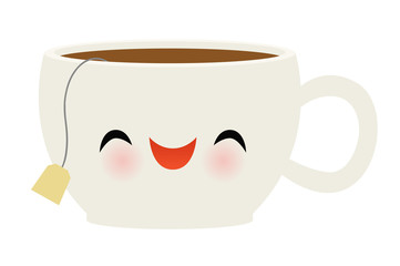 Cute smiling cup of tea