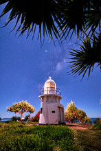Milky Way Behind Lighthouse At Fingal Head New South Wales Australia