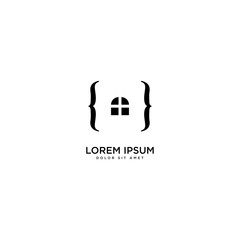 Code Home Design Vector, Real Estate Symbol Icon