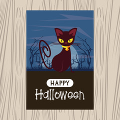 Sticker - Happy halloween season card with cartoons