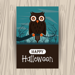 Sticker - Happy halloween season card with cartoons