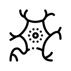 Poster - Microscopic Virus Bacterium Vector Thin Line Icon. Medical Science Unhealthy Bacterium Linear Pictogram. Microbe Type Infection Biology Microorganism Contour Monochrome Illustration