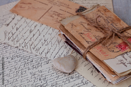 Cuadros en Lienzo Nostalgic Still Life With Old Letters