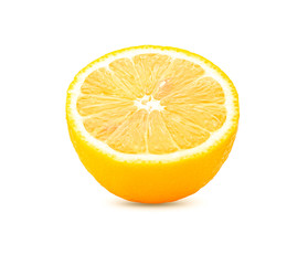 Wall Mural - half lemon on white background