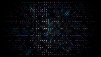 Poster - Abstract technology background. Malware infects a computer. Computer network is infected with a virus. Glitch server.
