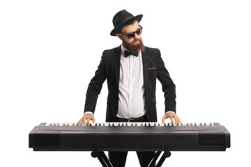 Sticker - Male musician playing keyboard