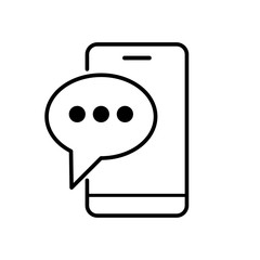 Poster - Mobile phone with bubble speech, vector icon