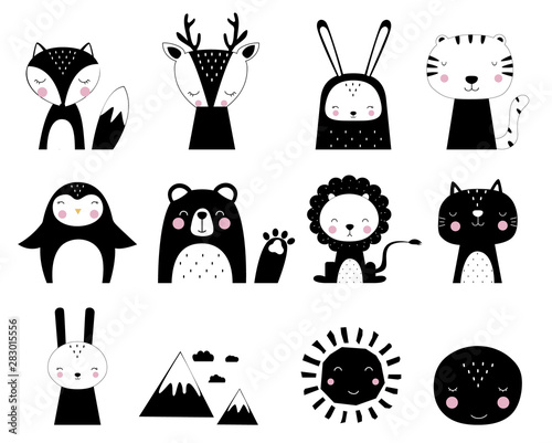 Fotomural Cute vector print in scandinavian style