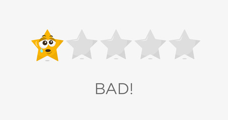 Poster - One star bad rating symbol. Funny illustration - easy to use for your website or presentation.