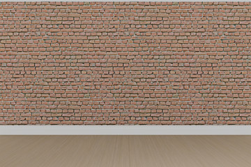  red concrete brick wall, 3d rendering background, empty room	