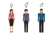Gender Characters Female Male And Neutral Vector Illustration EPS10