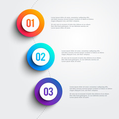 Poster - vector 3 colorful marker shapes line infographic. three step template design