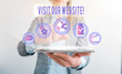 Writing note showing Visit Our Website. Business concept for visitor who arrives at web site and proceeds to browse