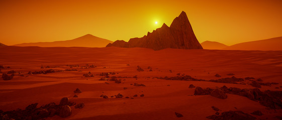 Wall Mural - a great day on mars (3d rendering)