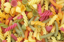 Mixed Colorful Pasta As Background