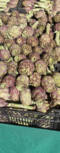 Box Of Fresh Artichokes Freshly Picked For Sale At The Market