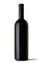 Bottle Of Red Wine Isolated On White Background