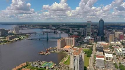 Wall Mural - City of Jacksonville Florida St Johns River 4k