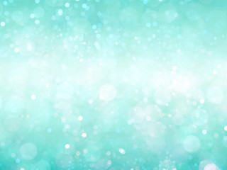 Light blue glitter defocused bokeh lights background for decoration concept and xmas holiday festival backdrop