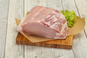 Raw pork meat piece for cooking