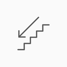 Downstairs Icon, Downstairs Vector
