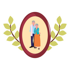 Sticker - happy grandparents day flat design