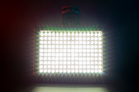 Really bright Led light on a black background