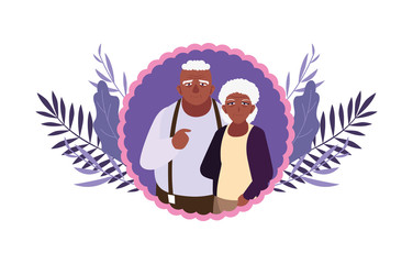 Sticker - happy grandparents day flat design