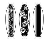 Fototapeta Młodzieżowe - Set surfboard print design for surfing