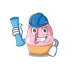 Sticker - Architect kakigori bowl places in mascot tray