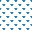 © kolibrico - Vector seamless pattern with blue cups of hot tea.