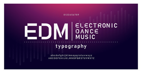 digital music modern alphabet fonts. Typography edm electronic dance music future creative font design concept. vector illustraion