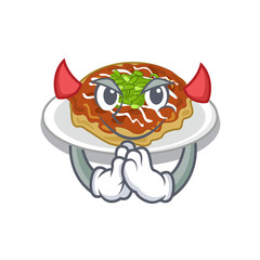 Wall Mural - Devil okonomiyaki isolated with in the character