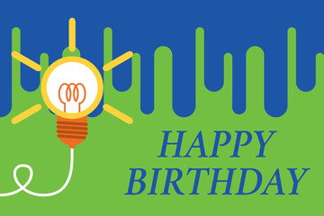 Handwriting text Happy Birthday. Conceptual photo The birth anniversary of a demonstrating is celebrated with presents Big idea light bulb. Successful turning idea invention innovation. Startup