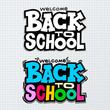 © Anatoliy - Welcome back to school. Hand drawn lettering colored, black and white. Vector illustration. Isolated on white background.