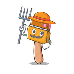 Sticker - Farmer paint brush in place mascot toolbox