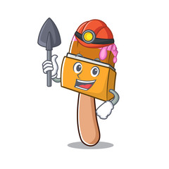 Sticker - Miner paint brush isolated in the cartoon