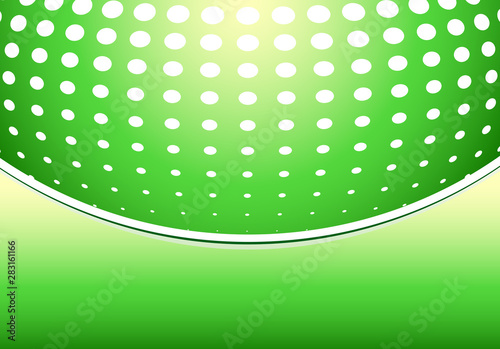 Abstract backround 3D, wavy green lines on dotted background