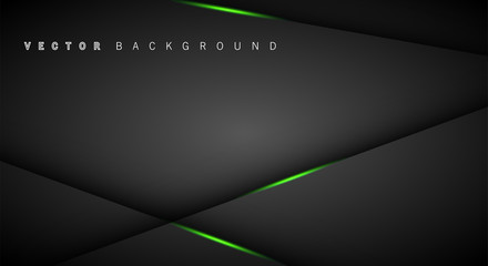 Wall Mural - green light line shadow dark grey luxury background