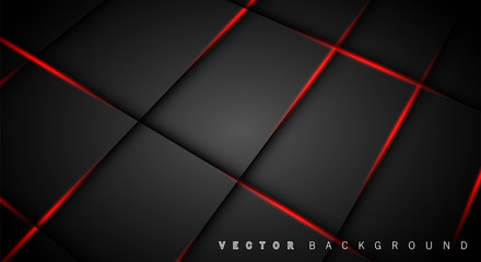 Wall Mural - red light line shadow dark grey luxury background
