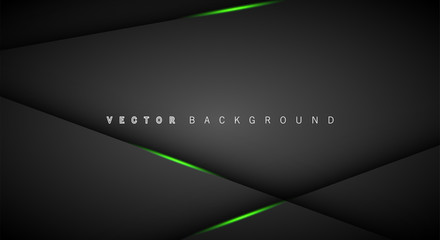 Wall Mural - green light line shadow dark grey luxury background