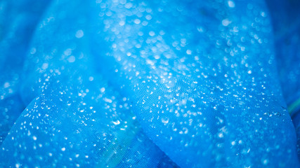 water drops on net